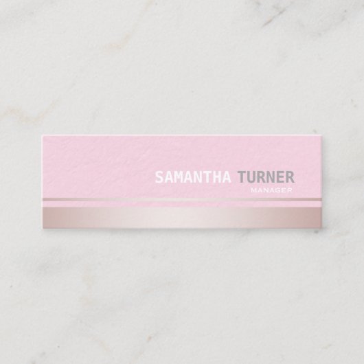Elegante roze strepen Textuur Professioneel op maa Mini Visitekaartje (Voorkant)