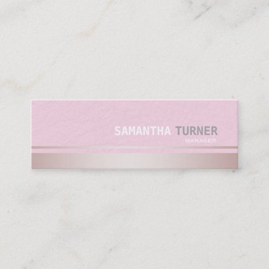 Elegante roze strepen Textuur Professioneel op maa Mini Visitekaartje (Voorkant)