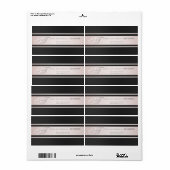 Elegante Roze Strepen Zwart Textuur Custom Monogra Etiket (Full Sheet)