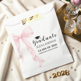 Elegante Roze Strik 2026 Afstuderen Afgestudeerde Bedankzakje
