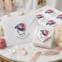 Elegante Roze Strik Afstudeer Bedankt 