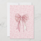 Elegante Roze Strik Afstudeerfeest Uitnodiging (Achterkant)