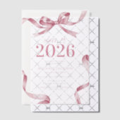 Elegante Roze Strik Afstudeerfeest Vellum Uitnodigingen (Offset (Uitnodiging))