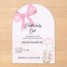 Elegante Roze Strik Baby Meisje Shower