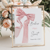 Elegante Roze Strik Baby Shower Baby's zijn Schatt Poster