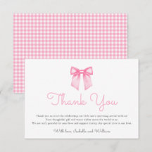 Elegante Roze Strik Baby Shower