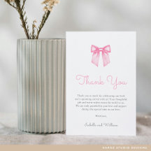 Elegante Roze Strik Baby Shower