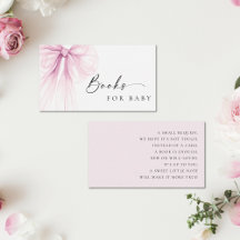 Elegante Roze Strik Baby Shower Boeken voor Baby