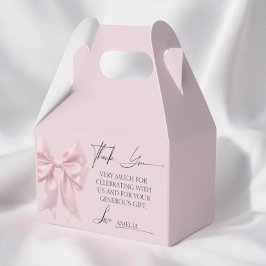 Elegante Roze Strik Baby Shower Favor Doos Bedankdoosjes