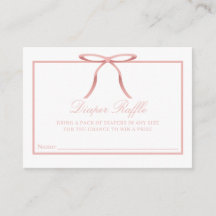 Elegante Roze Strik Baby Shower Luier Raffle Kaart