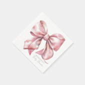 Elegante Roze Strik Baby Shower Servet (Hoek)