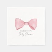 Elegante Roze Strik Baby Shower Servet (Voorkant)