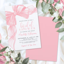 Elegante Roze Strik Bruidsdouche