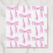 Elegante Roze Strik Bruidsdouche Script Bedankt Bedankjes Labels (Achterkant)