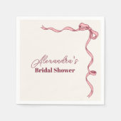 Elegante Roze Strik Bruidsdouche Servet (Voorkant)