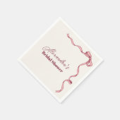 Elegante Roze Strik Bruidsdouche Servet (Hoek)