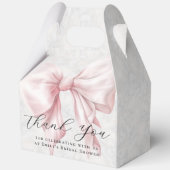 Elegante Roze Strik Bruidsfeest Bedankt Bedankdoosjes (Voorkant)