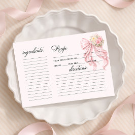 Elegante Roze Strik Bruiloft Recept Kaart