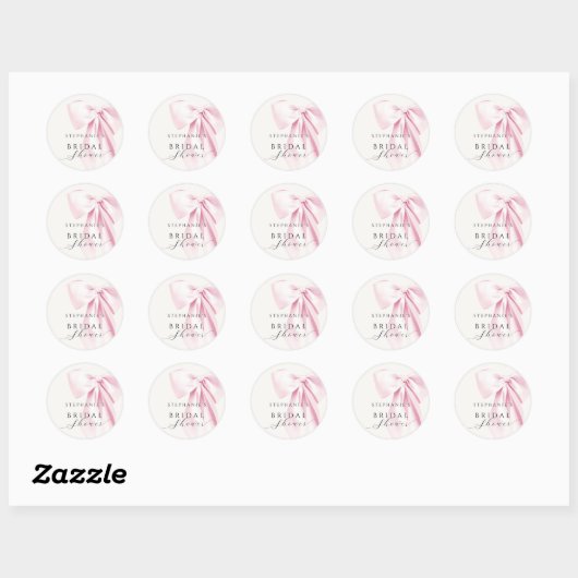 Elegante roze strik bruiloft sticker (Vel)