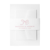 Elegante Roze Strik Bruiloft Uitnodigingen Wikkel (Voorkant Voorbeeld)