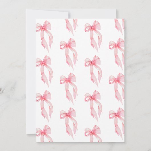 Elegante Roze Strik Coquette Dertien 13e Verjaarda Kaart (Achterkant)