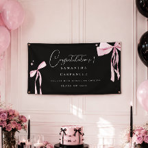 Elegante roze strik coquette foto zwarte afstudere