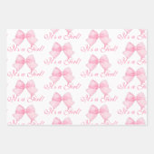 Elegante roze strik coquette Het is een meisje Bab Inpakpapier Vel (Voorkant 2)