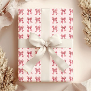 Elegante roze strik coquette vrouwelijk cadeaupapier