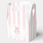 Elegante Roze Strik Doop Bedankdoosjes (Geopend)