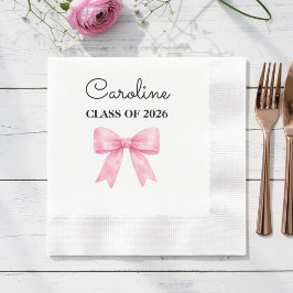 Elegante Roze Strik Gebruikersnaam Afgestudeerde Servet