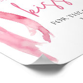 Elegante Roze Strik Guess Hoeveel Kusjes Spel Poster (Hoek)