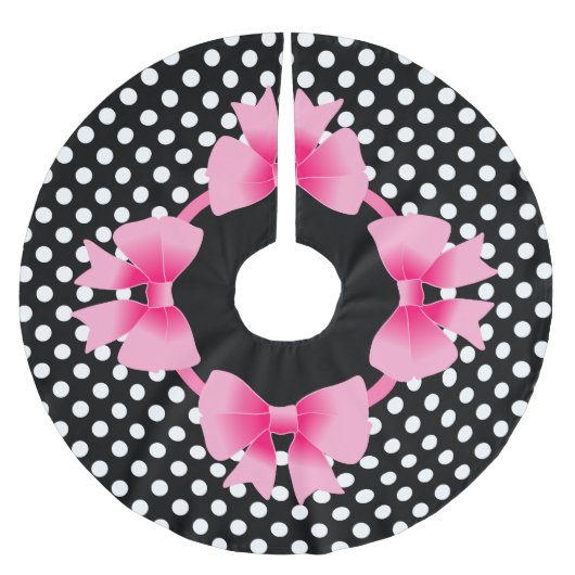 Elegante Roze Strik Kerst Kerstboom Rok (Voorkant)