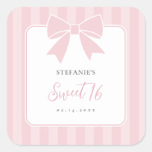 Elegante Roze Strik Meisje Sweet 16 Verjaardagsfee