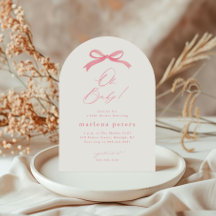 Elegante Roze Strik Meisjes Baby Shower