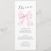 Elegante Roze Strik Menu (Voorkant)