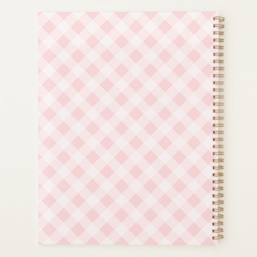 Elegante roze strik & parels Coquette gepersonalis Planner (Achterkant)
