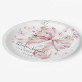 Elegante roze strik & parels Coquette Quinceañera Papieren Bordje (Gekanteld)