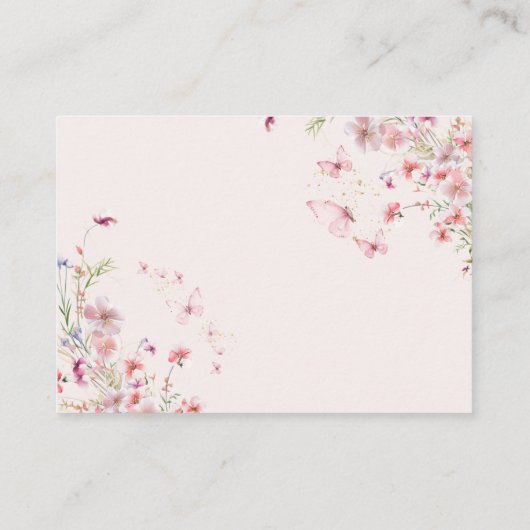 Elegante roze strik parels Quinceañera Receptie Informatiekaartje (Achterkant)