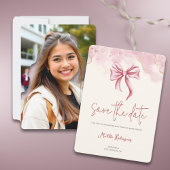 Elegante roze strik Quinceañera foto Save The Date