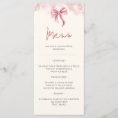 Elegante roze strik Quinceañera Menu (Voorkant)