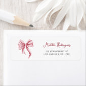 Elegante Roze Strik Retouradres Etiket (Insitu)