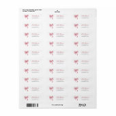 Elegante Roze Strik Retouradres Etiket (Full Sheet)