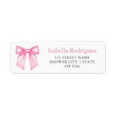 Elegante Roze Strik Retouradres Etiket (Voorkant)