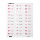 Elegante Roze Strik Retouradres Etiket (Full Sheet)