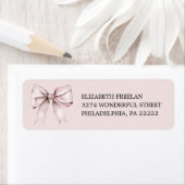 Elegante roze strik retouradres  etiket (Insitu)