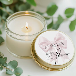 Elegante Roze Strik Ronde Sticker