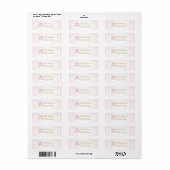 Elegante roze strik strepen kant etiket (Full Sheet)