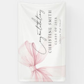 Elegante Roze Strik Tekst Gefeliciteerd Banner (Verticaal)