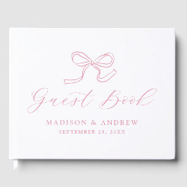 Elegante Roze Strik Trouwjurk Gastenboek