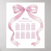 Elegante Roze Strik Zittijd Grafiek Poster (Voorkant)